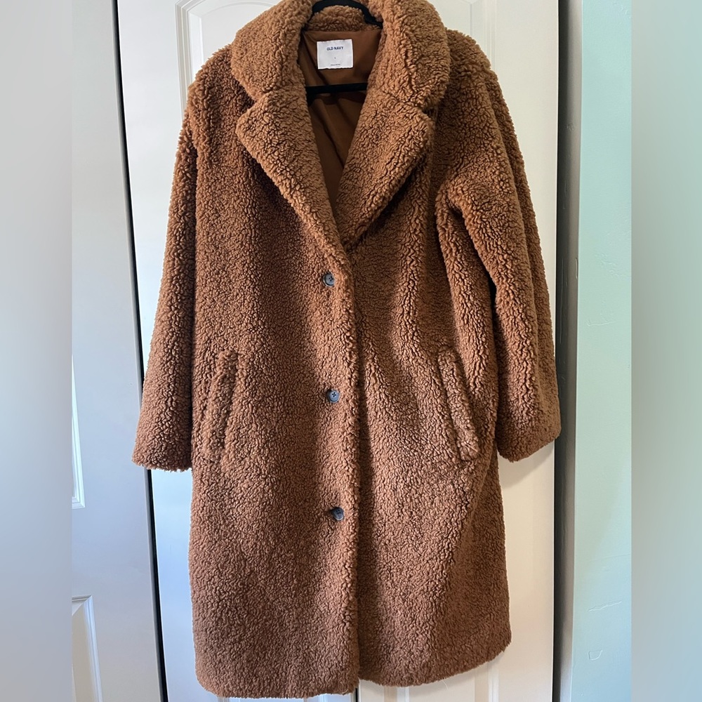 Faux shearling teddy coat